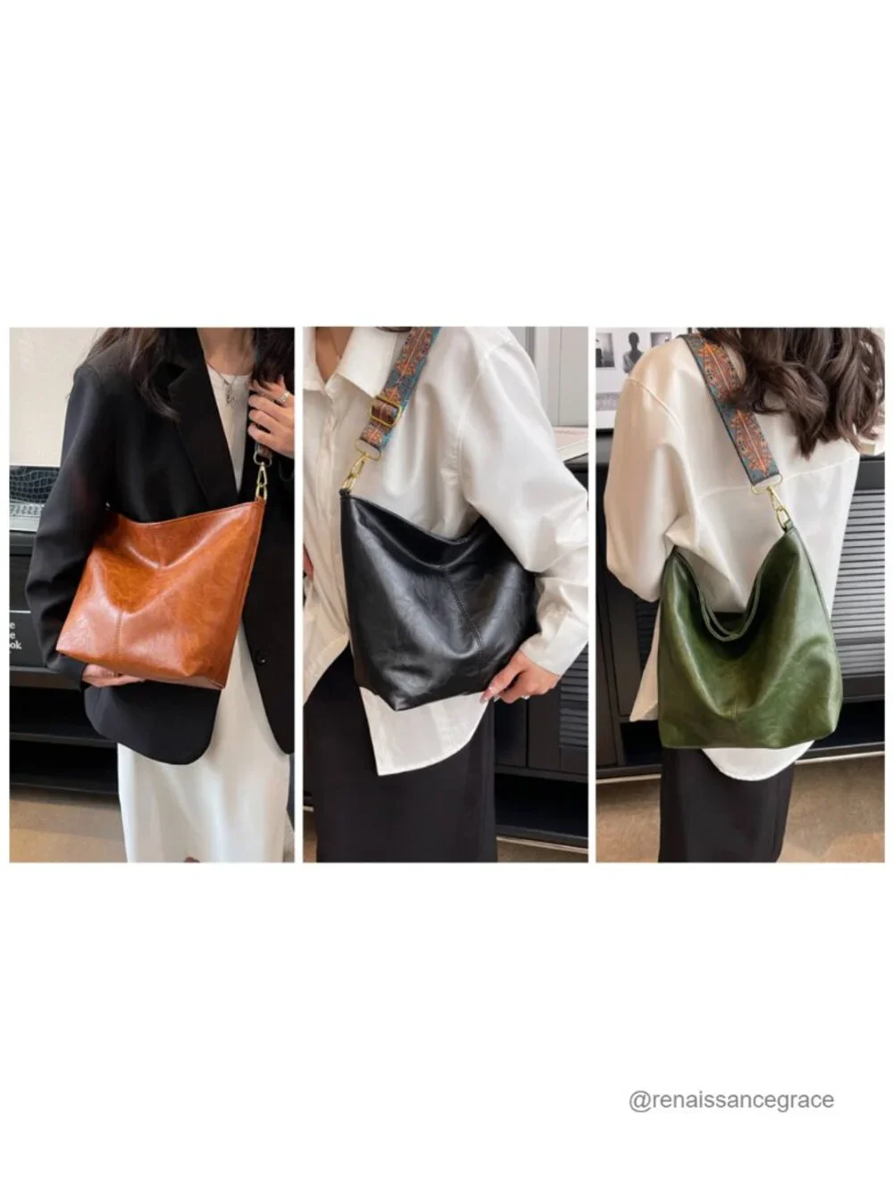 Vegan Leather Hobo Bag Crossbody with Zipper